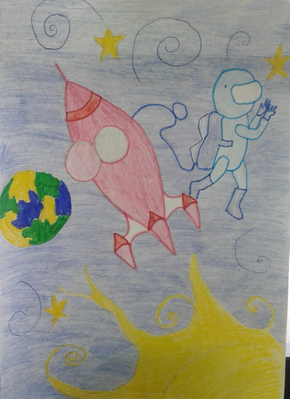 Детский рисунок - За звездой в открытый космос