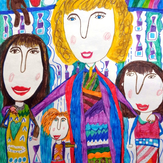 Рисунок "Мама и дочки" на конкурс "Конкурс творческого рисунка “Моя Семья - 2019”"
