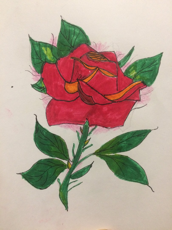 Детский рисунок - Роза