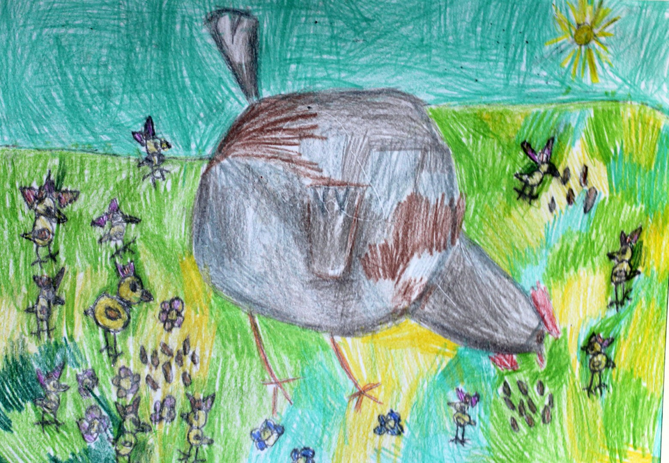 Детский рисунок - На полянке