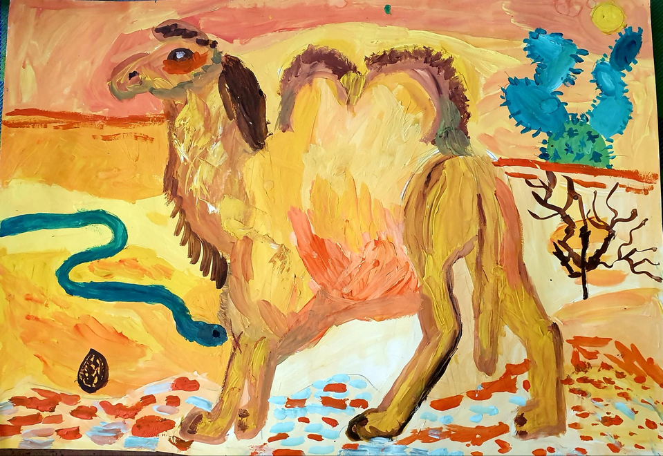 Детский рисунок - пустыня