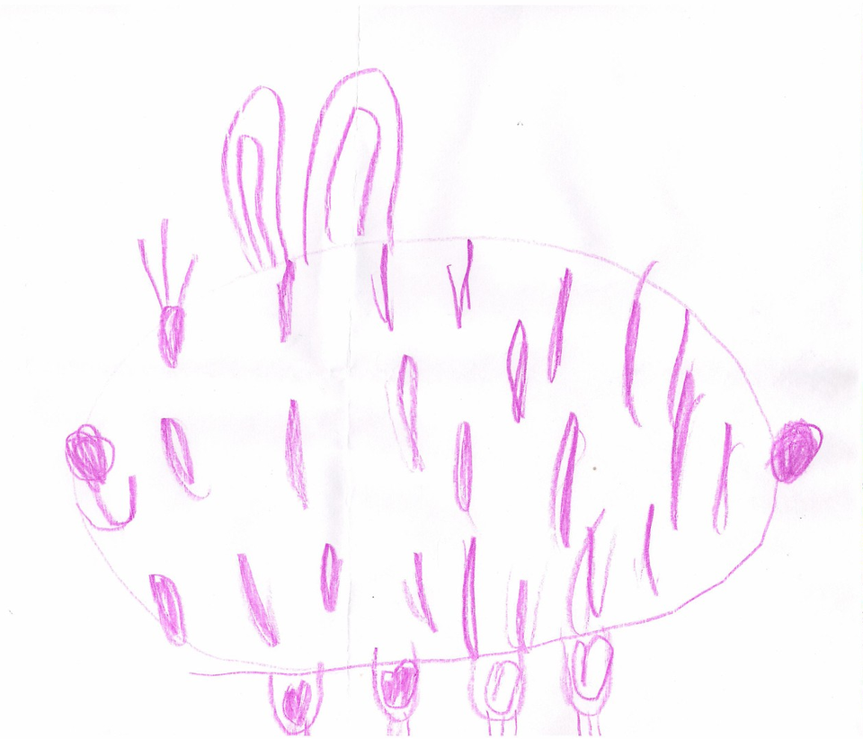 Детский рисунок - заяц