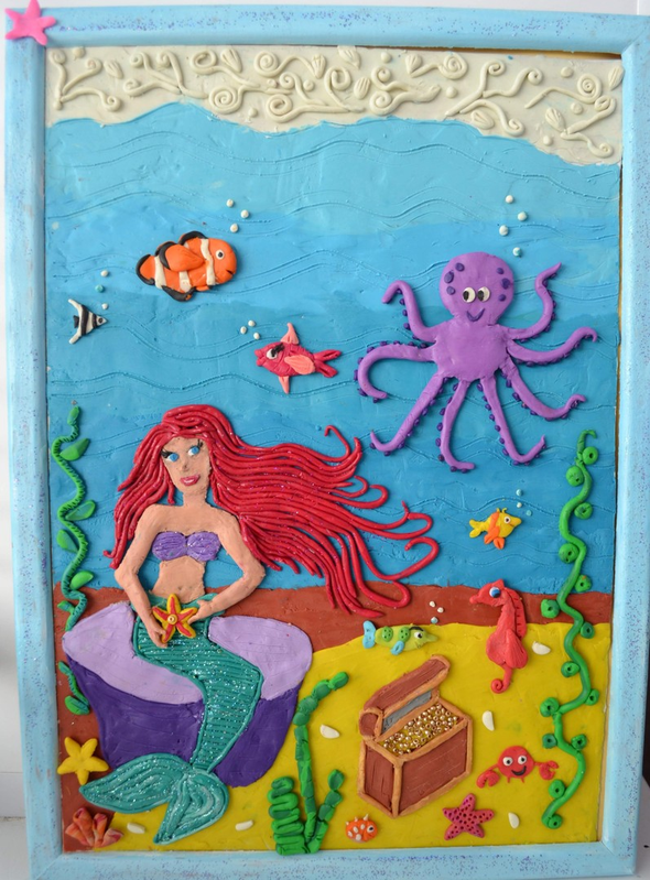 Детский рисунок - Сказочный подводный мир