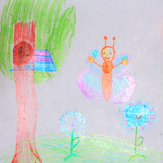 Рисунок "Эвелинка и ее домик" на конкурс "Домик для Эвелинки. Конкурс по 1-й серии «Летать»"
