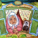 Рисунок "Старушка мать ждёт сына домой"