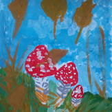Рисунок "лесная аптека - мухоморы" на конкурс "Конкурс детского рисунка “Сказочная осень - 2018”"