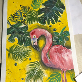 Рисунок "Фламинго в джунглях" на конкурс "Конкурс творческого рисунка “Свободная тема-2019”"