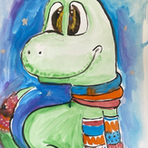 Рисунок "Мой любимый динозаврик" на конкурс "Конкурс творческого рисунка “Свободная тема-2022”"