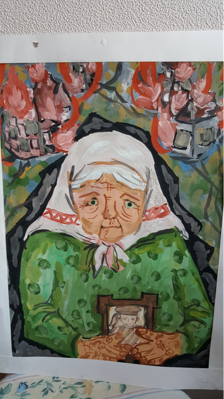 Детский рисунок - Старушка мать