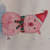 Рисунок "Зимова свинка" на конкурс "Конкурс творческого рисунка “Свободная тема-2022”"