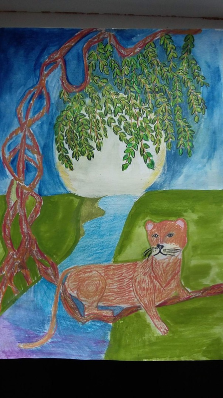 Детский рисунок - Весна в саванне