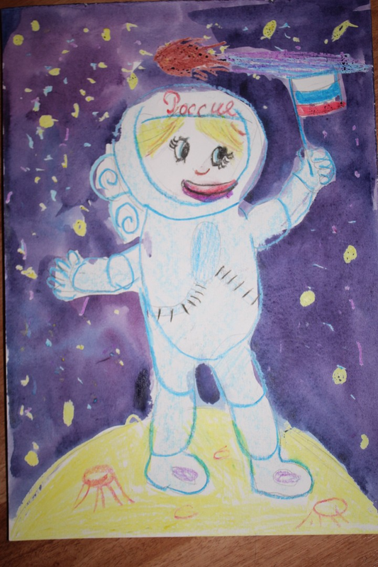 Детский рисунок - Космонавт