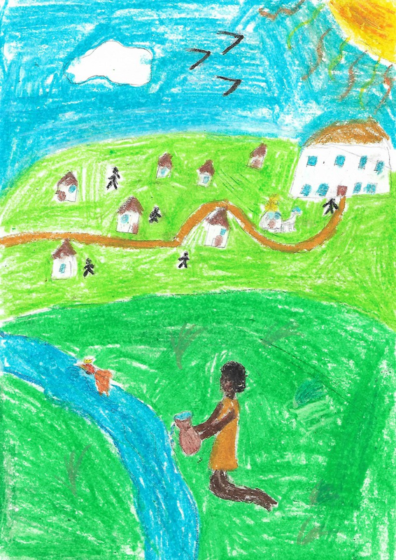 Детский рисунок - Золотая рыбка
