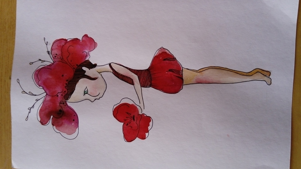 Детский рисунок - Балерина