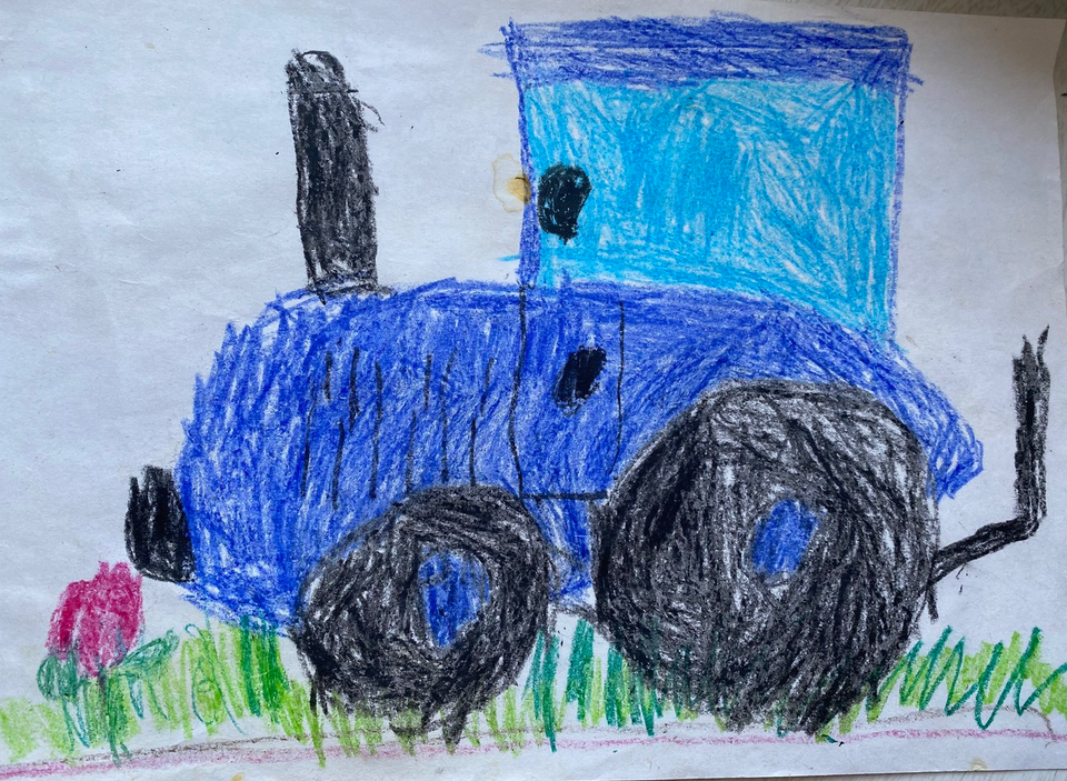 Детский рисунок - Трактор