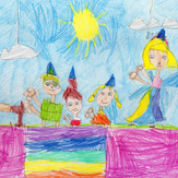 Рисунок "Праздник цвета" на конкурс "Конкурс детского рисунка по 5-й серии сериала Рисовашки "Мыльный пузырь""