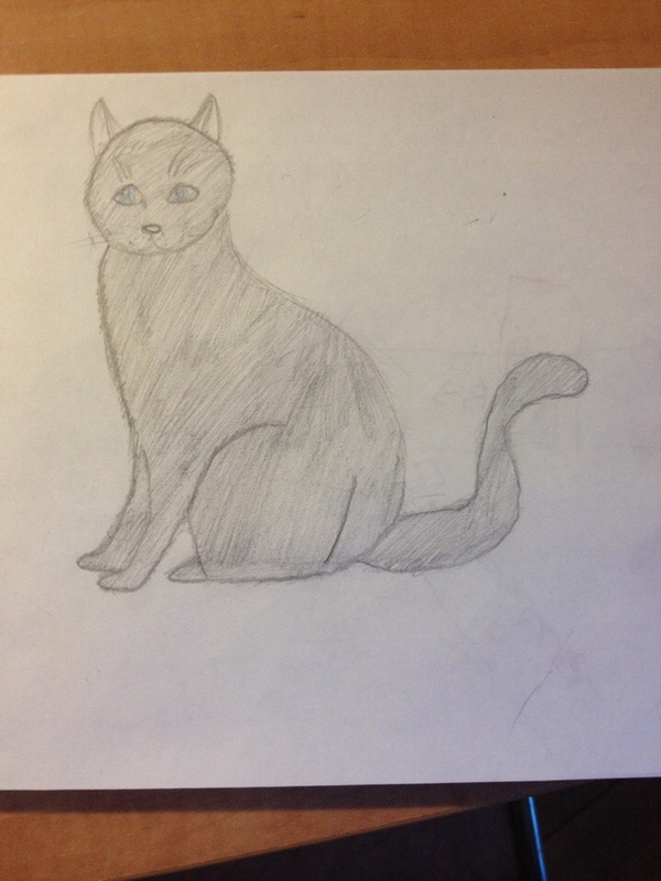 Детский рисунок - Рисунок Кошки карандашами