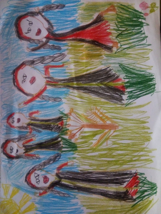 Детский рисунок - Башкирские красавицы