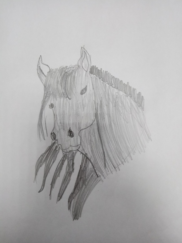 Детский рисунок - Лошадь