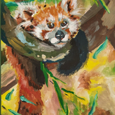 Рисунок "Краснокнижная малая панда" на конкурс "Конкурс творческого рисунка “Свободная тема-2021”"