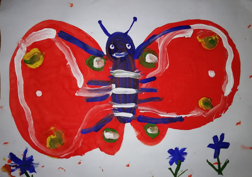 Детский рисунок - Мне приснилась бабочка