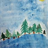 Рисунок "Зимний лес" на конкурс "Конкурс творческого рисунка “Свободная тема-2022”"