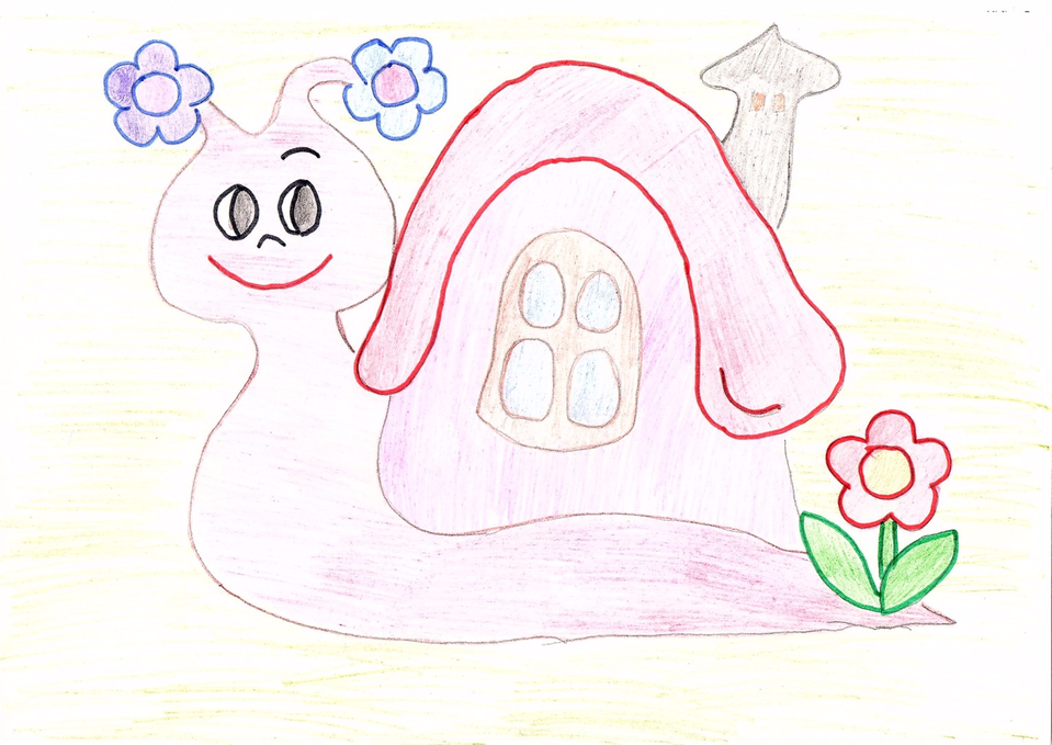 Детский рисунок - Уютный домик для Эвелинки