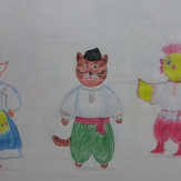Рисунок "Персонажи сказки Котик і півник"