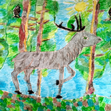 Рисунок "На лесной поляне" на конкурс "Конкурс детского рисунка “Мой родной, любимый край”"