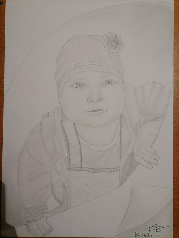 Детский рисунок - Портрет Евы