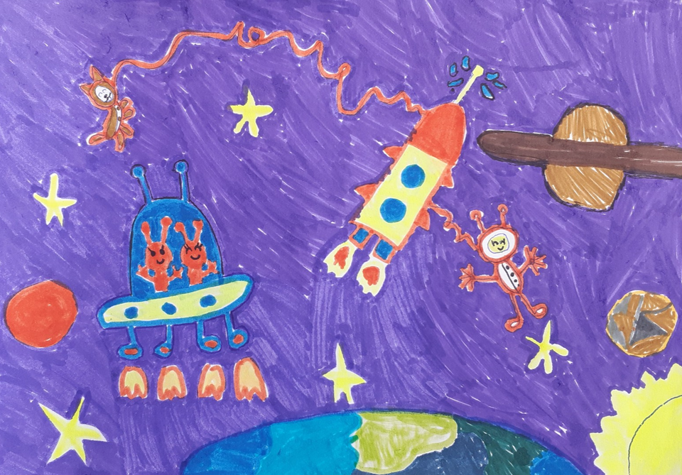 Детский рисунок - Мой космос