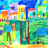 Рисунок "На прогулке в выходной всей любимою семьёй" на конкурс "Конкурс детского рисунка "Моя семья 2017""