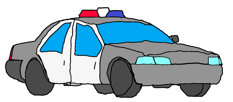 Детский рисунок - Полицейская машина