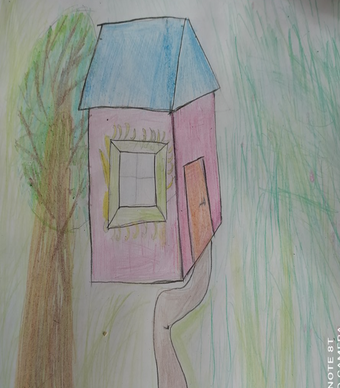 Детский рисунок - Домик для Эвилинки