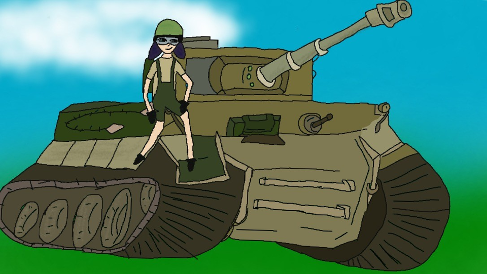 Детский рисунок - Военная Джеки