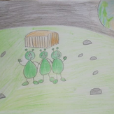 Рисунок "Зеленые инопланетяне" на конкурс "Конкурс творческого рисунка “Свободная тема-2020”"