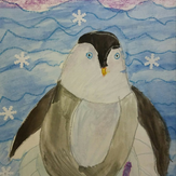 Рисунок "Пингвинчик на севере" на конкурс "Конкурс рисунка "Новогоднее Настроение 2017""