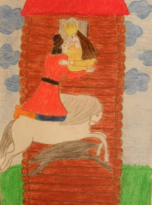 Детский рисунок - Сивка Бурка