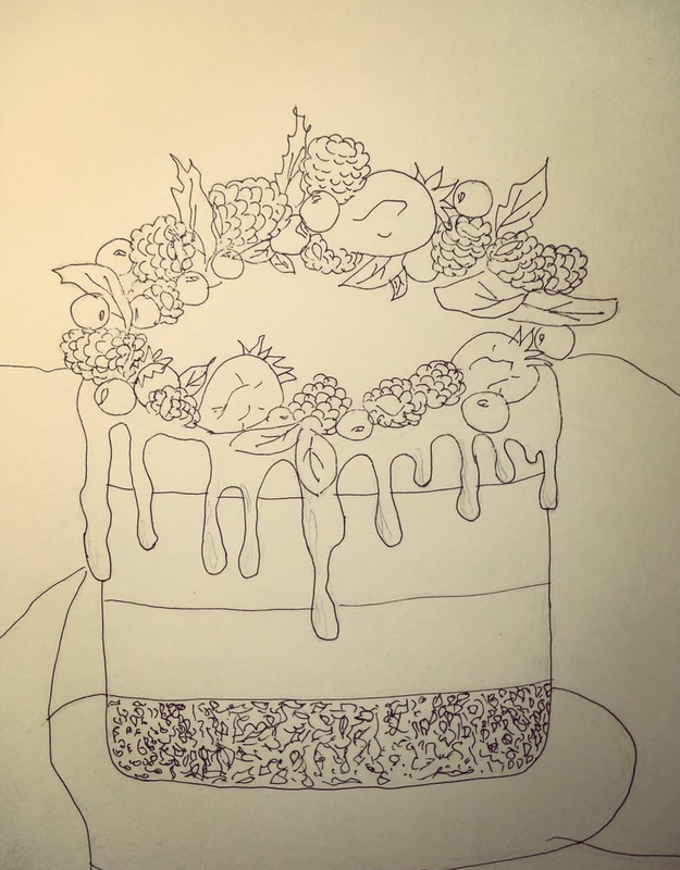 Детский рисунок - торт