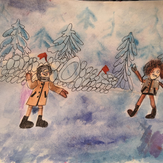 Рисунок "Бой снежками"