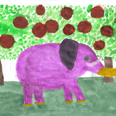 Рисунок "Слон в апельсиновом саду"