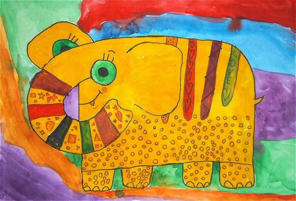 Детский рисунок - Индийский слон