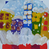 Рисунок "Зимний город в снежном шаре" на конкурс "Конкурс детского рисунка "Новогодняя Фантазия""