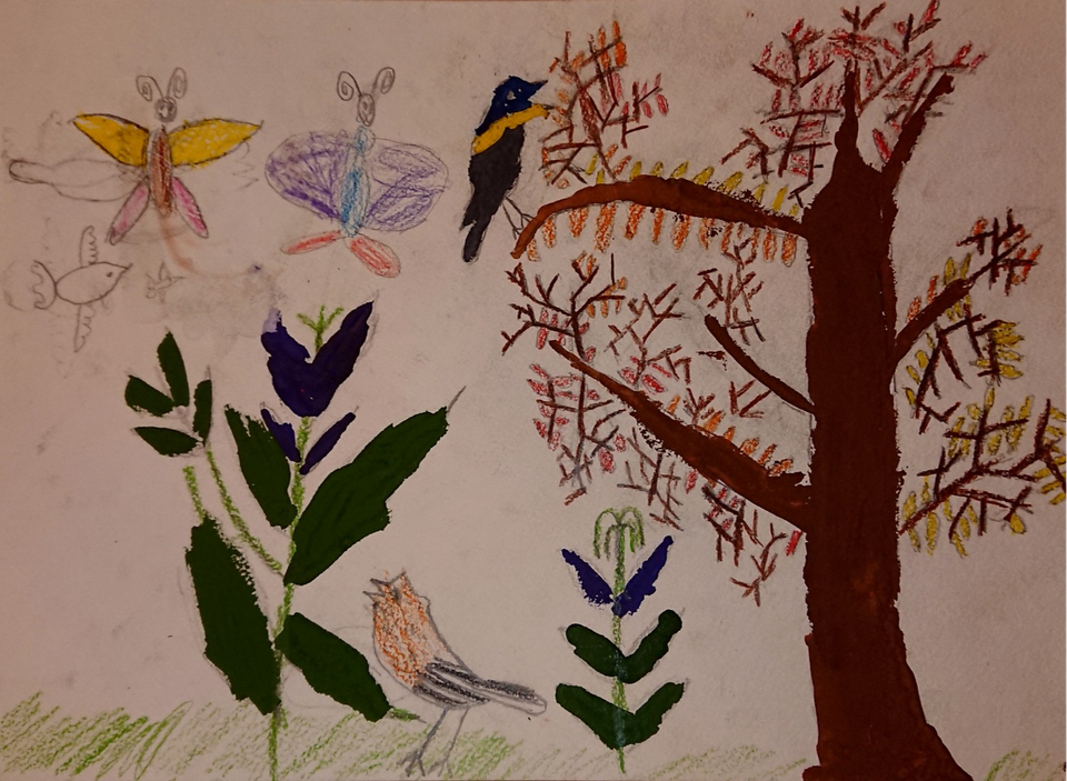 Детский рисунок - Лесные счетоводы