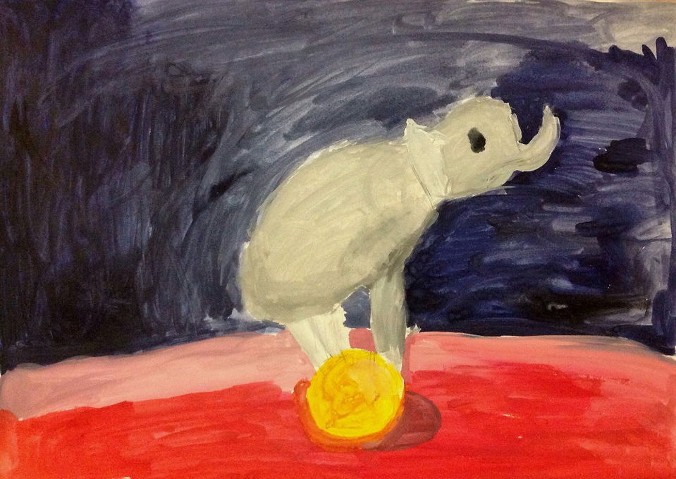 Детский рисунок - Самый верный слоник