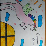 Рисунок "Единорожка-Двухрожка" на конкурс "Конкурс детского рисунка “Невероятные животные - 2018”"
