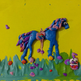 Рисунок "Весенний конь" на конкурс "Конкурс лепки "Пластилиниум""