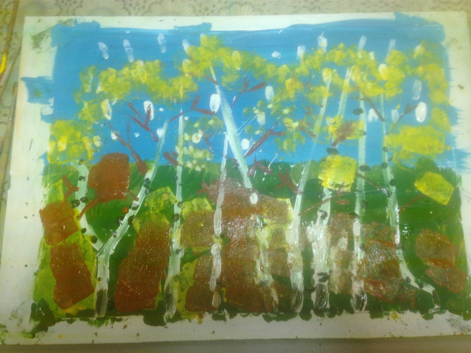 Детский рисунок - Осенний лес