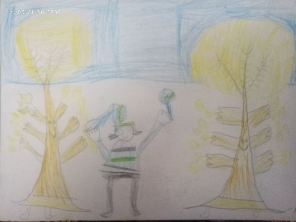 Детский рисунок - Танцующие деревья