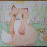 Рисунок "Милые лисички" на конкурс "Конкурс творческого рисунка “Свободная тема-2021”"